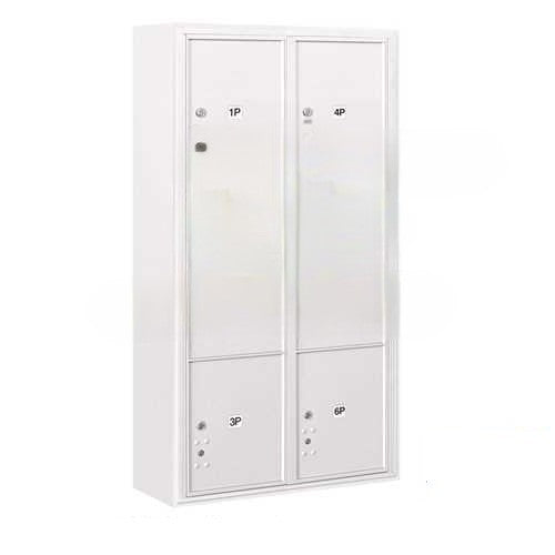 Mailboxes 3816D-6PCFP Surface Mounted 4C Horizontal Mailbox Unit (Includes 3716D-6PCFP Parcel Locker, 3816D-CST Enclosure and Master Commercial Locks)