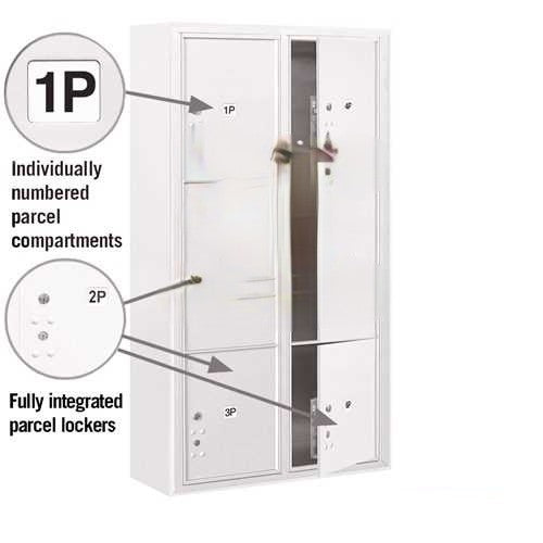 Mailboxes 3816D-6PCFP Surface Mounted 4C Horizontal Mailbox Unit (Includes 3716D-6PCFP Parcel Locker, 3816D-CST Enclosure and Master Commercial Locks)