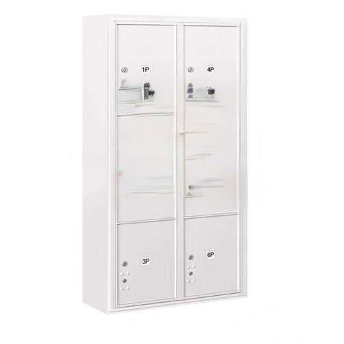 Mailboxes 3816D-6PCFU Surface Mounted 4C Horizontal Mailbox Unit (Includes 3716D-6PCFU Parcel Locker and 3816D-CST Enclosure)