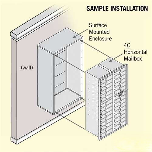 Mailboxes 3816D-29AFP Salsbury Maximum Height Surface Mounted 4C Horizontal Mailbox with 29 Doors in Aluminum with Private Access