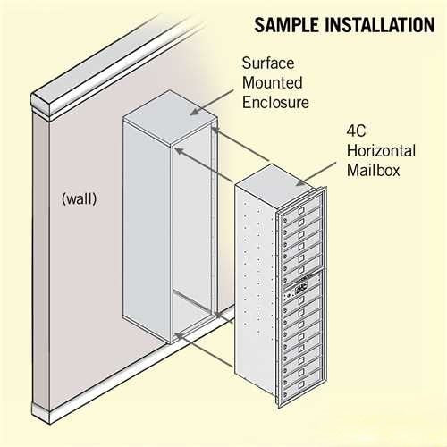 Mailboxes 3816S-14AFP Salsbury Maximum Height Surface Mounted 4C Horizontal Mailbox with 14 Doors in Aluminum with Private Access