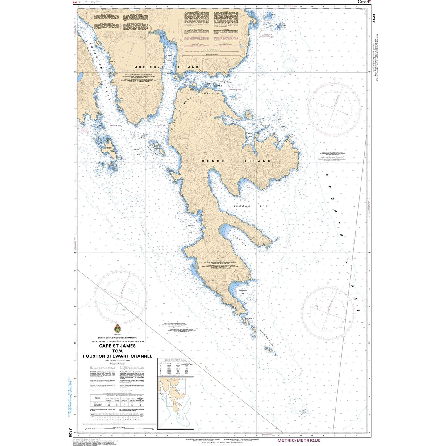 Paradise Clay CAN3825 CHS Chart Cape St. James to/ Houston Stewart Channel
