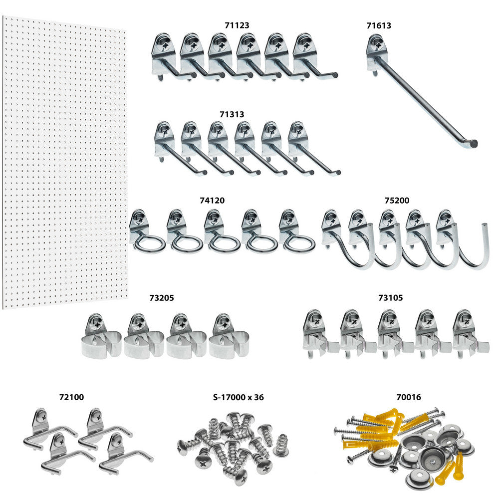 Triton Products TPB-36WH-Kit 24" x 48" x 1/4"  White HDF Board/36 Hooks