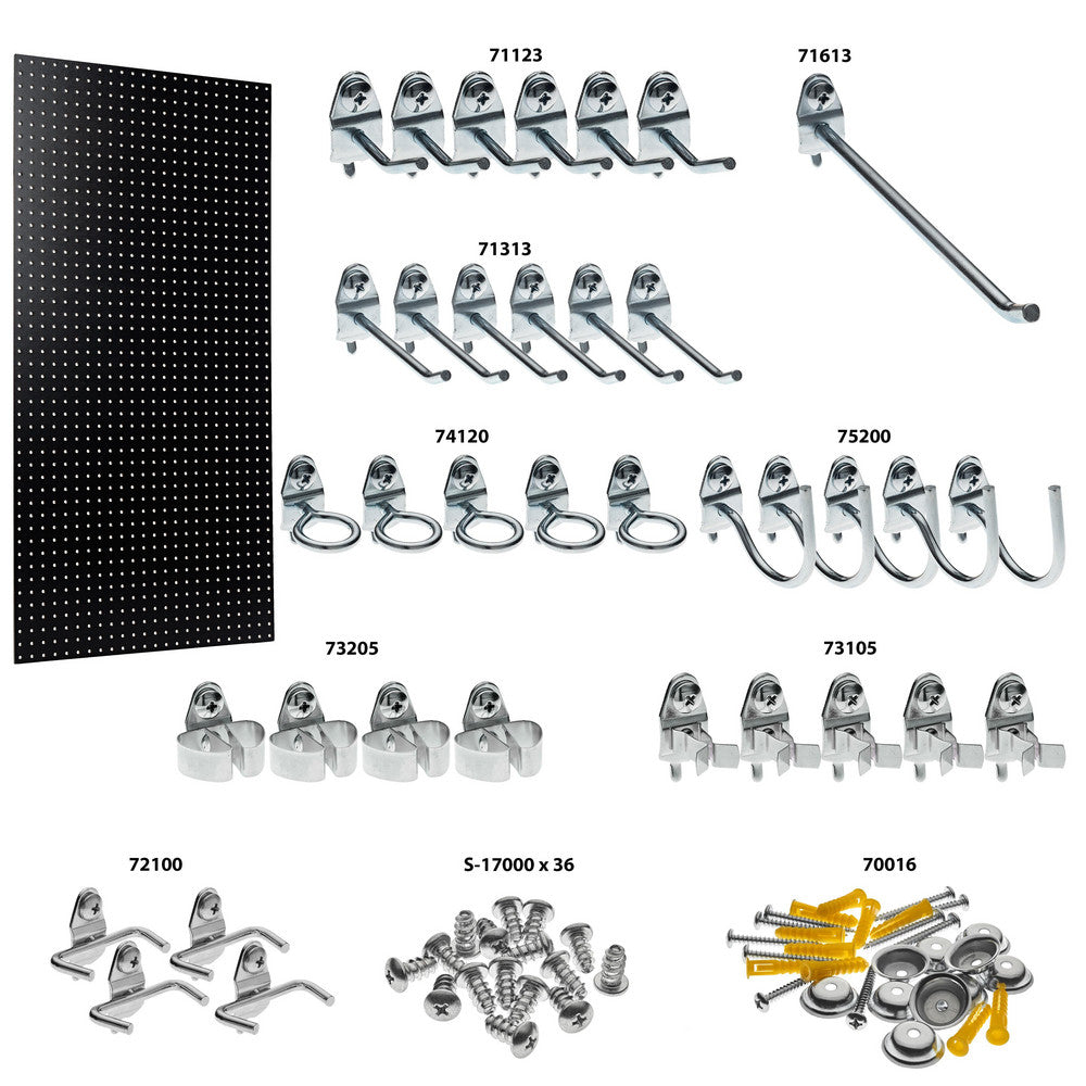 Triton Products TPB-36BKH-Kit 24" x 48" x 1/4"  Black HDF Board/36 Hooks