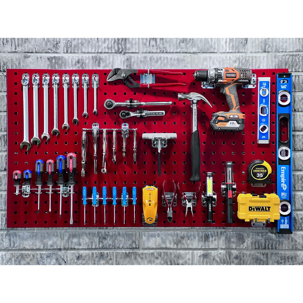 Triton Products LB2-RKit (2) 24" x 42-1/2" x 9/16" Red LocBoards/63 Hooks