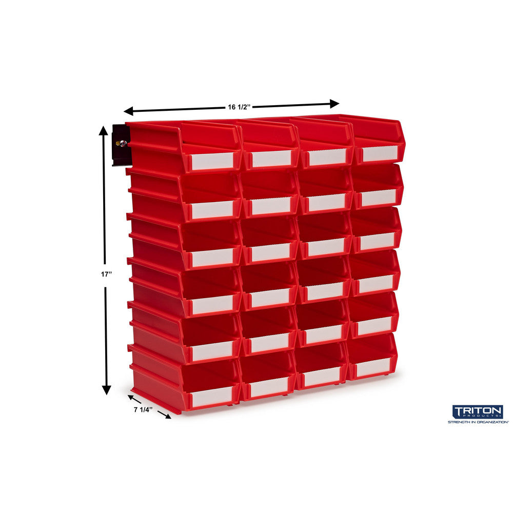 Triton Products 3-220RWS Wall Storage - Med Red Bins/Rails 26 CT