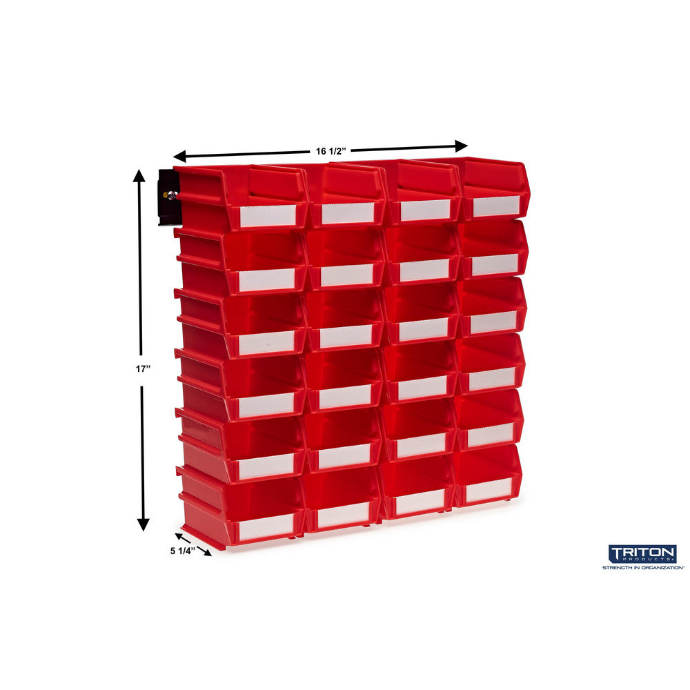 Triton Products 3-210RWS Wall Storage - Sm Red Bins/Rails 26 CT