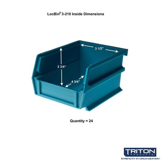 Triton Products 3-210MCWS Wall Storage - Sm Multi Colored Bins/Rails 26 CT