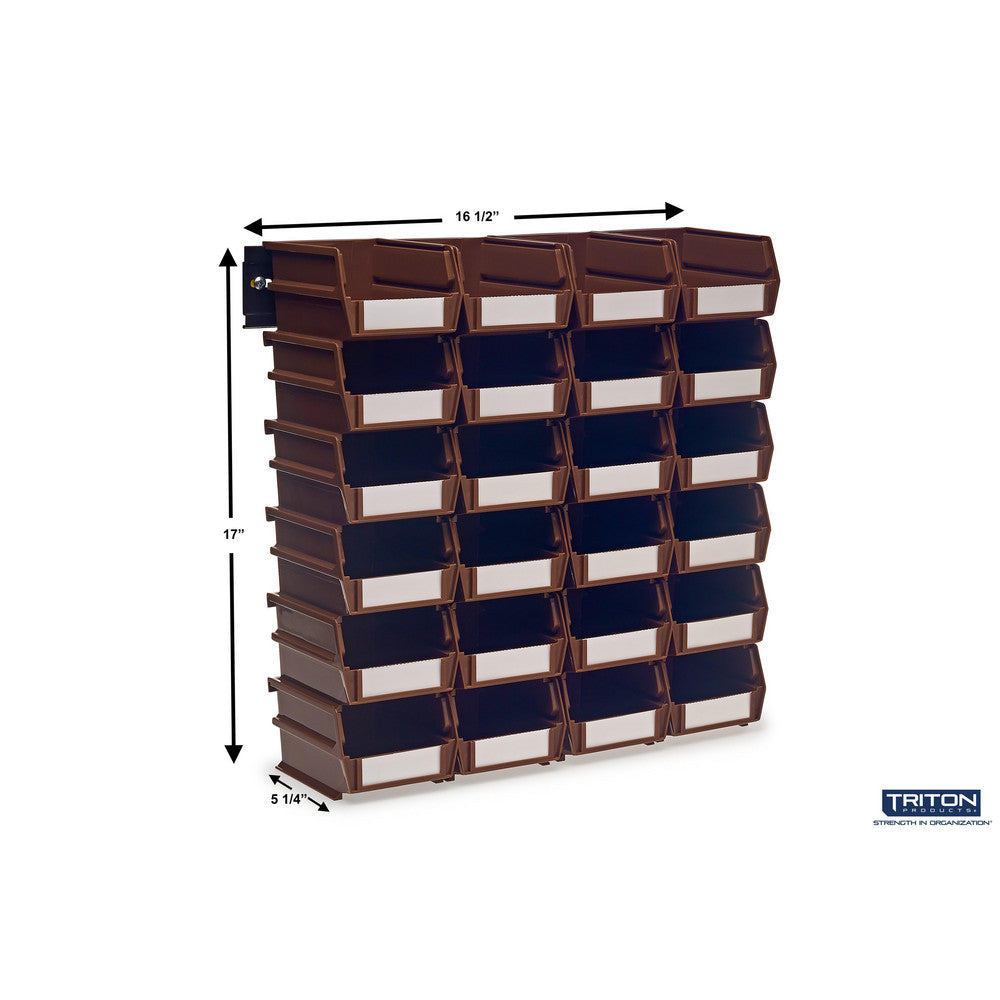 Triton Products 3-210BRWS Wall Storage - Sm Brown Bins/Rails 26 CT
