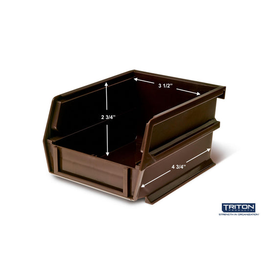 Triton Products 3-210BR 5-3/8" L x 4-1/8" W x 3" H Brown Bin 24 CT