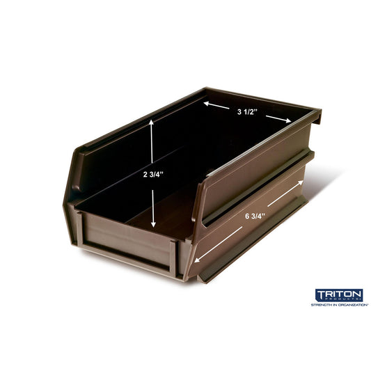 Triton Products 3-220BR 7-3/8" L x 4-1/8" W x 3" H Brown Bin 24 CT