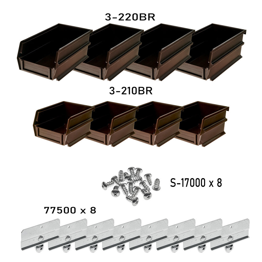 Triton Products 028-BR Small/Medium Brown BinKits 8 CT