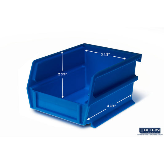 Triton Products 3-210B 5-3/8" L x 4-1/8" W x 3" H Blue Bin 24 CT