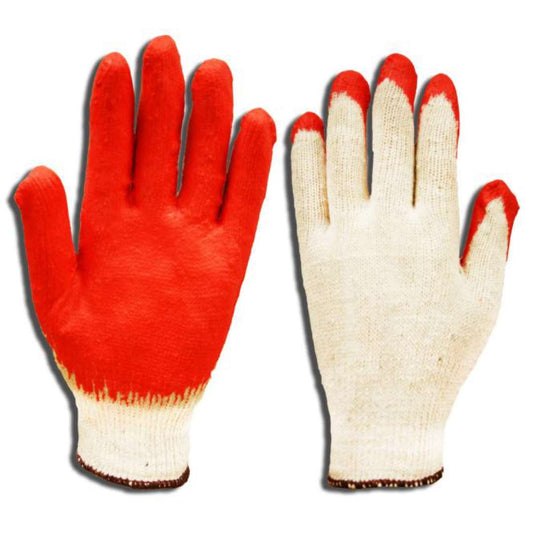 Cordova Safety 3890L Coated Machine Knits, Economy, 10-Gauge, Natural, Polyester/Cotton Machine Knit Shell with Red Latex Palm Coating
