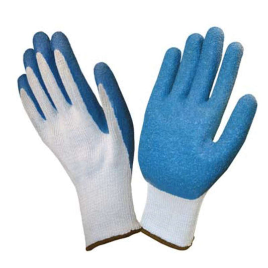 Cordova Safety 3898S Coated Machine Knits, Gray Crinkle Latex Palm Coating, Cor-Grip III™, 10-Gauge, Light Blue Cotton/Polyester Machine Knit Shell