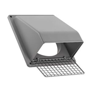 Lambro 389G 8 Inch Gray Plastic Wall Exhaust Or Air Intake Vent – Hinged Screen – (Removable Damper)