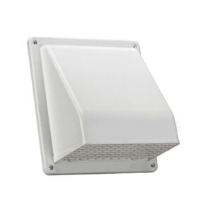 Lambro 389W 8 Inch White Plastic Wall Exhaust Or Air Intake Vent – Hinged Screen – (Removable Damper)