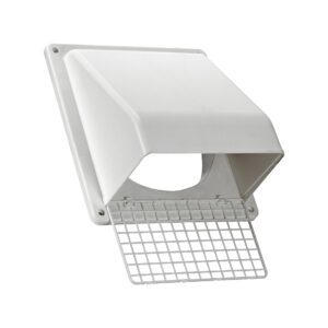 Lambro 389W 8 Inch White Plastic Wall Exhaust Or Air Intake Vent – Hinged Screen – (Removable Damper)