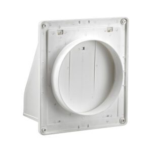 Lambro 352W 7 Inch White Plastic Wall Exhaust Or Air Intake Vent – Hinged Screen – (Removable Damper)