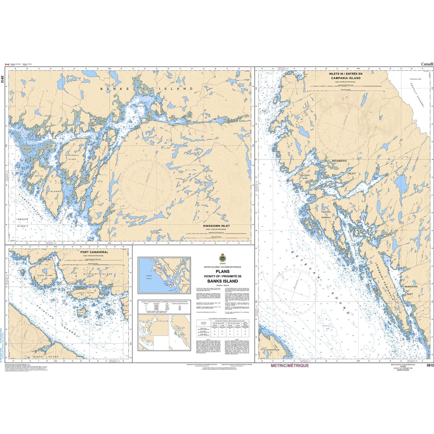 Paradise Clay CAN3912 CHS Chart Plans, Vicinity of/Proximité de Banks Island