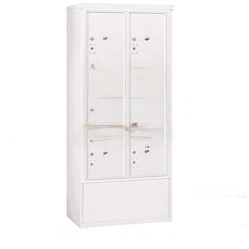 Mailboxes 3916D-6PCFP Free-Standing 4C Horizontal Mailbox Unit (Includes 3716D-6PCFP Parcel Locker, 3916D-CST Enclosure and Master Commercial Locks)