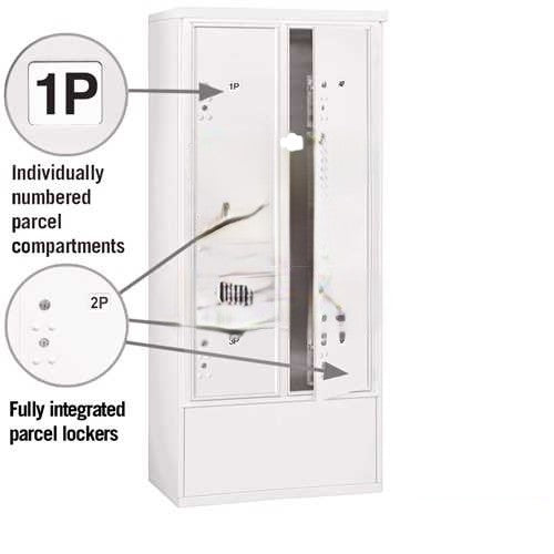 Mailboxes 3916D-6PCFP Free-Standing 4C Horizontal Mailbox Unit (Includes 3716D-6PCFP Parcel Locker, 3916D-CST Enclosure and Master Commercial Locks)