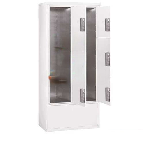 Mailboxes 3916D-6PCFP Free-Standing 4C Horizontal Mailbox Unit (Includes 3716D-6PCFP Parcel Locker, 3916D-CST Enclosure and Master Commercial Locks)