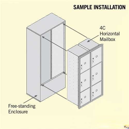 Mailboxes 3916D-6PCFP Free-Standing 4C Horizontal Mailbox Unit (Includes 3716D-6PCFP Parcel Locker, 3916D-CST Enclosure and Master Commercial Locks)