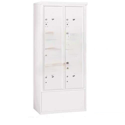 Mailboxes 3916D-6PCFU Free-Standing 4C Horizontal Mailbox Unit (Includes 3716D-6PCFU Parcel Locker and 3916D-CST Enclosure)