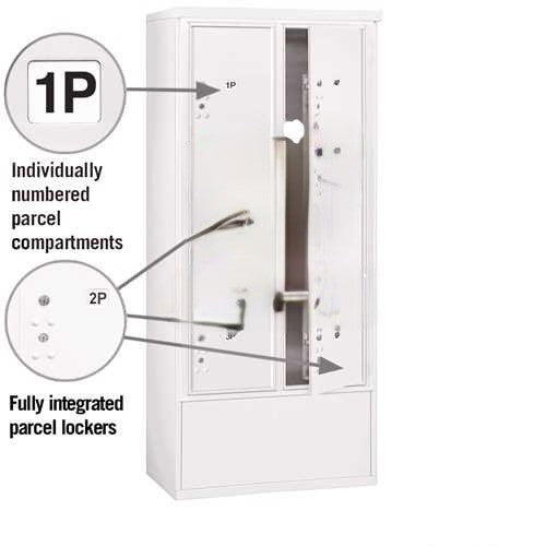 Mailboxes 3916D-6PCFU Free-Standing 4C Horizontal Mailbox Unit (Includes 3716D-6PCFU Parcel Locker and 3916D-CST Enclosure)