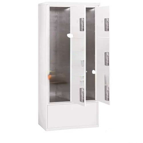 Mailboxes 3916D-6PCFU Free-Standing 4C Horizontal Mailbox Unit (Includes 3716D-6PCFU Parcel Locker and 3916D-CST Enclosure)