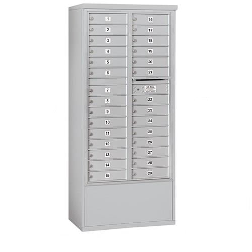 Mailboxes 3916D-29AFP Salsbury Maximum Height Free-Standing 4C Horizontal Mailbox with 29 Doors in Aluminum with Private Access