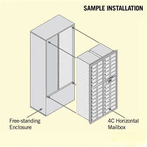 Mailboxes 3916D-29AFP Salsbury Maximum Height Free-Standing 4C Horizontal Mailbox with 29 Doors in Aluminum with Private Access