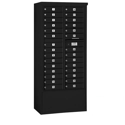 Mailboxes 3916D-29BFP Salsbury Maximum Height Free-Standing 4C Horizontal Mailbox with 29 Doors in Black with Private Bccess