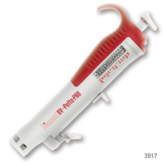 Globe Scientific 3917 RV-Pette PRO Repeat Volume Pipette Includes 2 Tips and a 50mL Adapter, EA