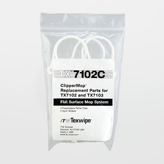 SOS Cleanroom Texwipe TX7102C ClipperMop Cleanroom Replacement Tether Clips and Screws (Refills) (Case Qty.) - Case