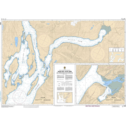 Paradise Clay CAN3920 CHS Chart Nass Bay, Alice Arm and Approaches/et les approches