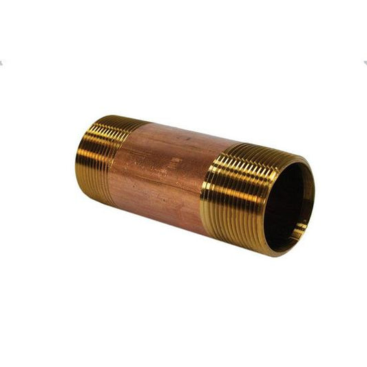 Jones Stephens N28022 1-1/2" x 12" Red Brass Pipe Nipple