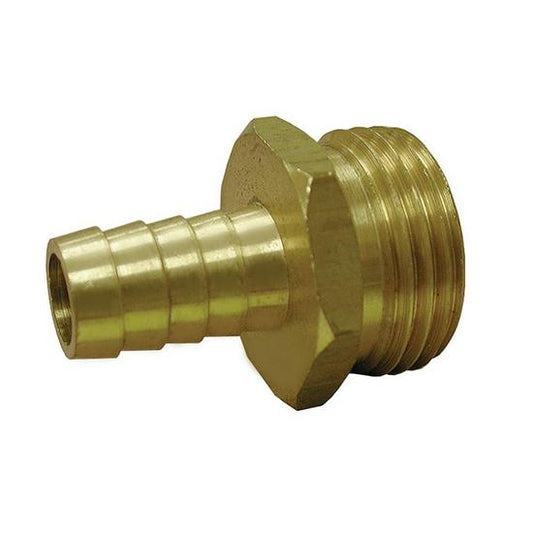 Jones Stephens G20143 3/4" MHT x 3/4" Hose Barb Brass Garden Hose Adapter, Lead Free