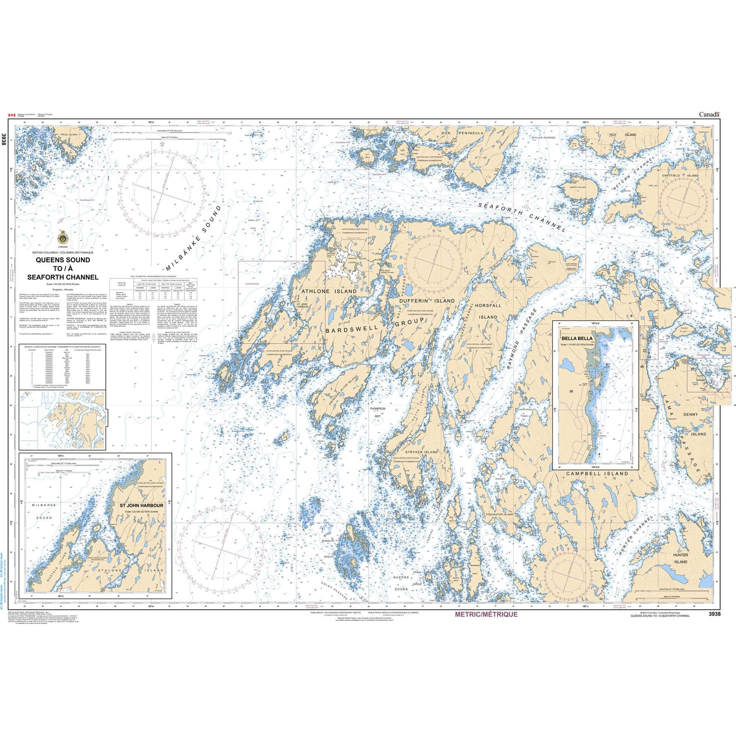 Paradise Clay CAN3938 CHS Chart Queens Sound to/ Seaforth Channel