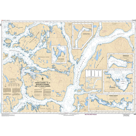 Paradise Clay CAN3939 CHS Chart Fisher Channel to/ Seaforth Channel and/et Dean Channel