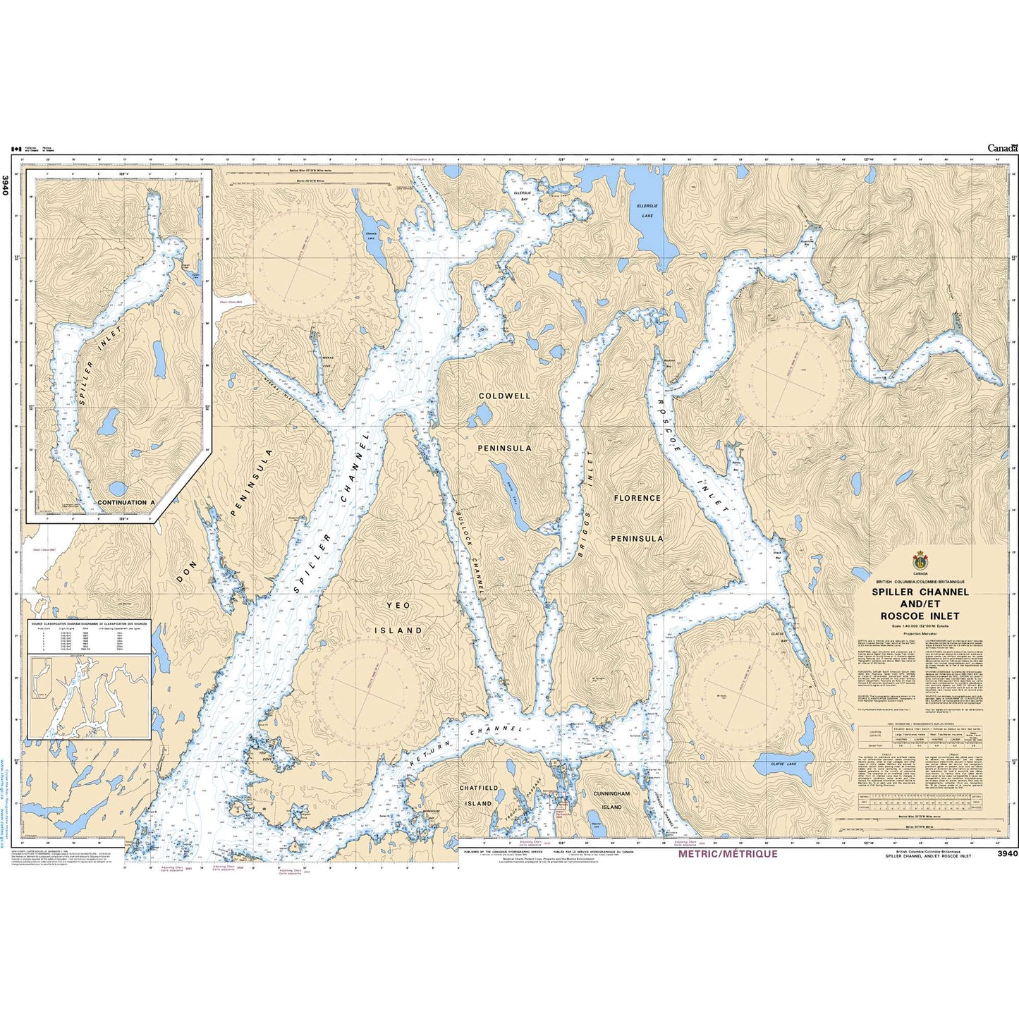 Paradise Clay CAN3940 CHS Chart Spiller Channel and/et Roscoe Inlet