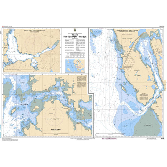Paradise Clay CAN3955 CHS Chart Plans - Prince Rupert Harbour