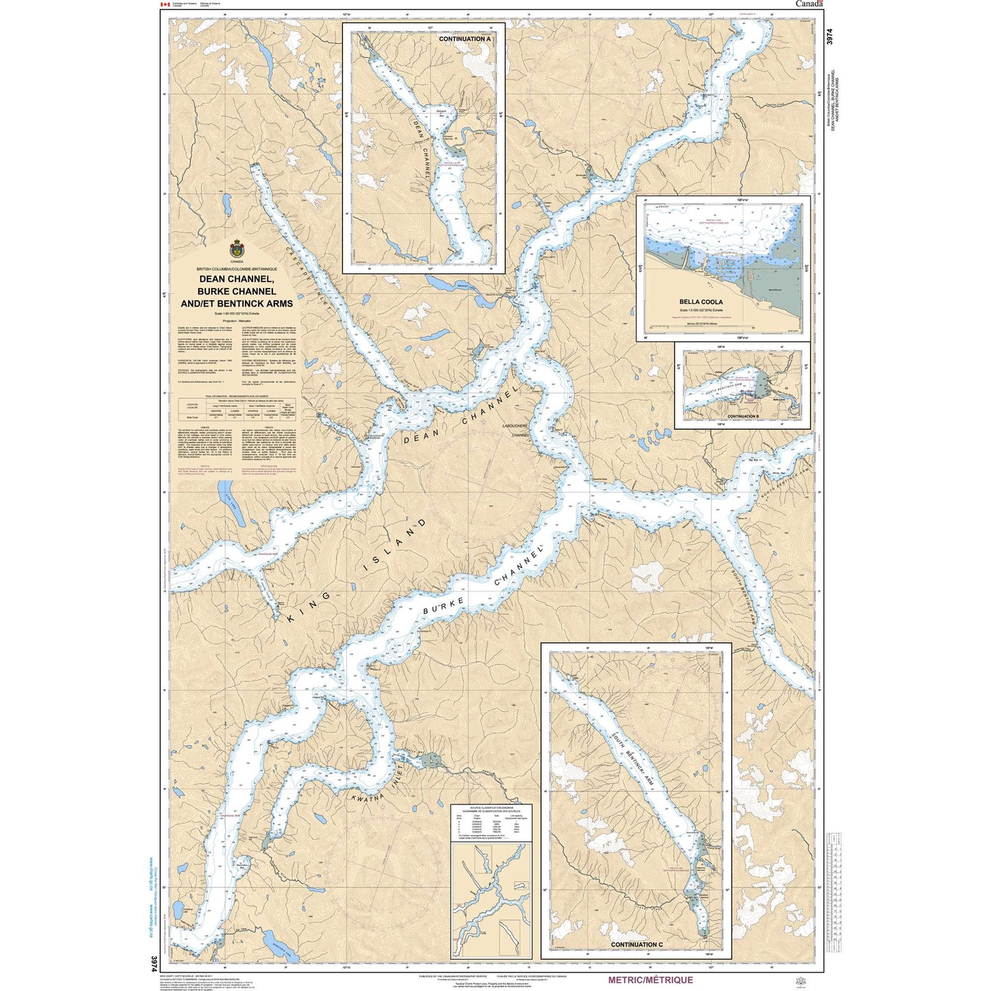 Paradise Clay CAN3974 CHS Chart Dean Channel, Burke Channel and/et Bentinck Arms