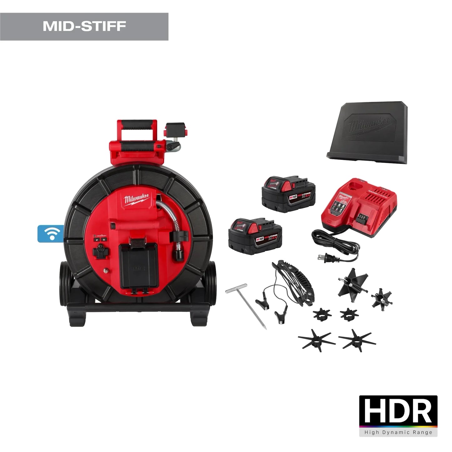 Milwaukee Tool 3975-22 M18 200' Mid-Stiff Modular Pipeline Inspection System, 1 EA
