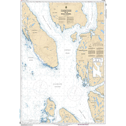 Paradise Clay CAN3982 CHS Chart Caamaño Sound to/ Whale Channel