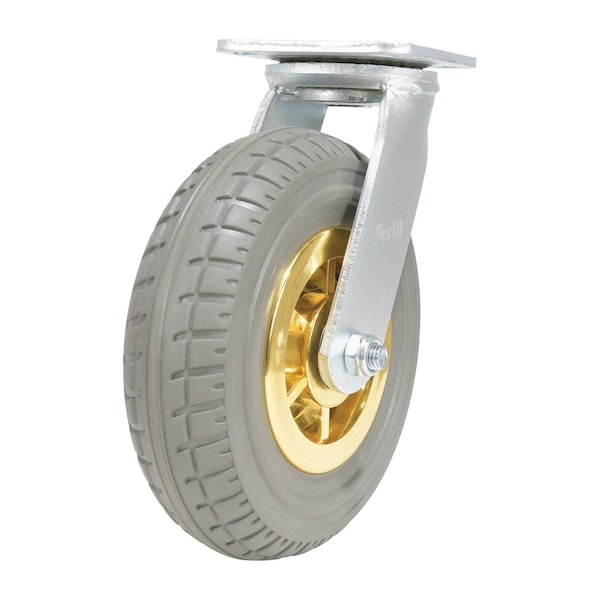 Vestil CST-VE-8X2FF-S Flat-Free Swivel Caster 8 In. Diameter x 2 In. Width 661 Lb. Capacity Dark Gray/Gold