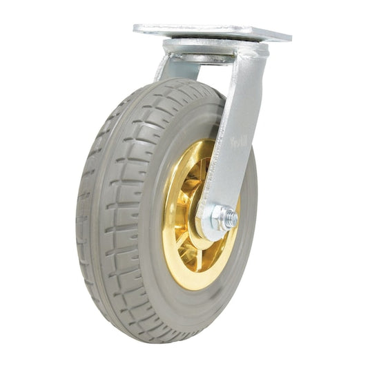 Vestil CST-VE-8X2FF-S Flat-Free Swivel Caster 8 In. Diameter x 2 In. Width 661 Lb. Capacity Dark Gray/Gold