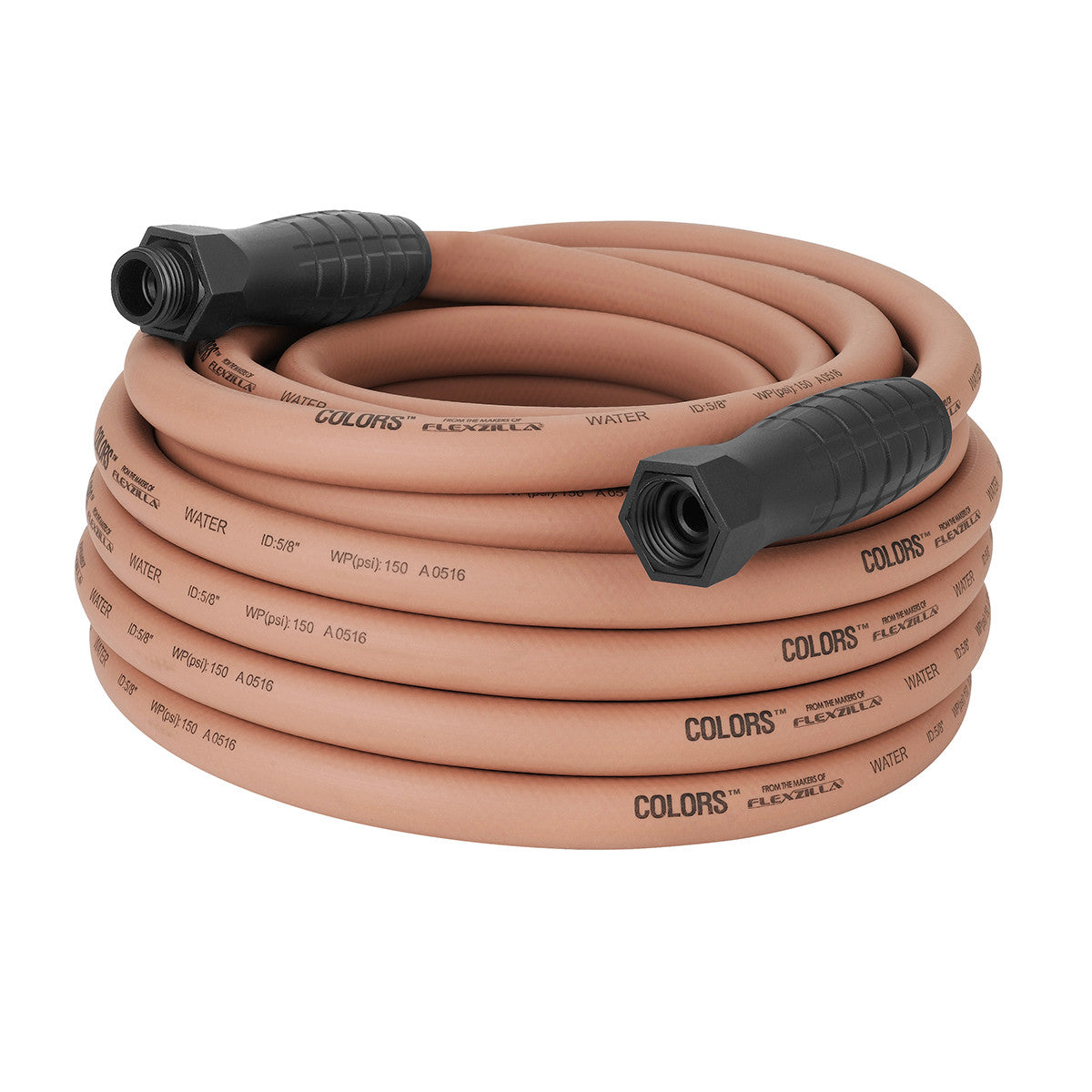 Colors HFZC550TCS-E SwivelGrip® Garden Hose, 5/8" x 50', 3/4" - 11 1/2 GHT Fittings, Red Clay