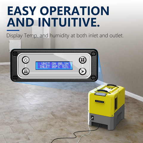 AlorAir Storm LGR Extreme Smart App Control 180PPD Commercial Dehumidifier for Crawl Space with Pump - Yellow